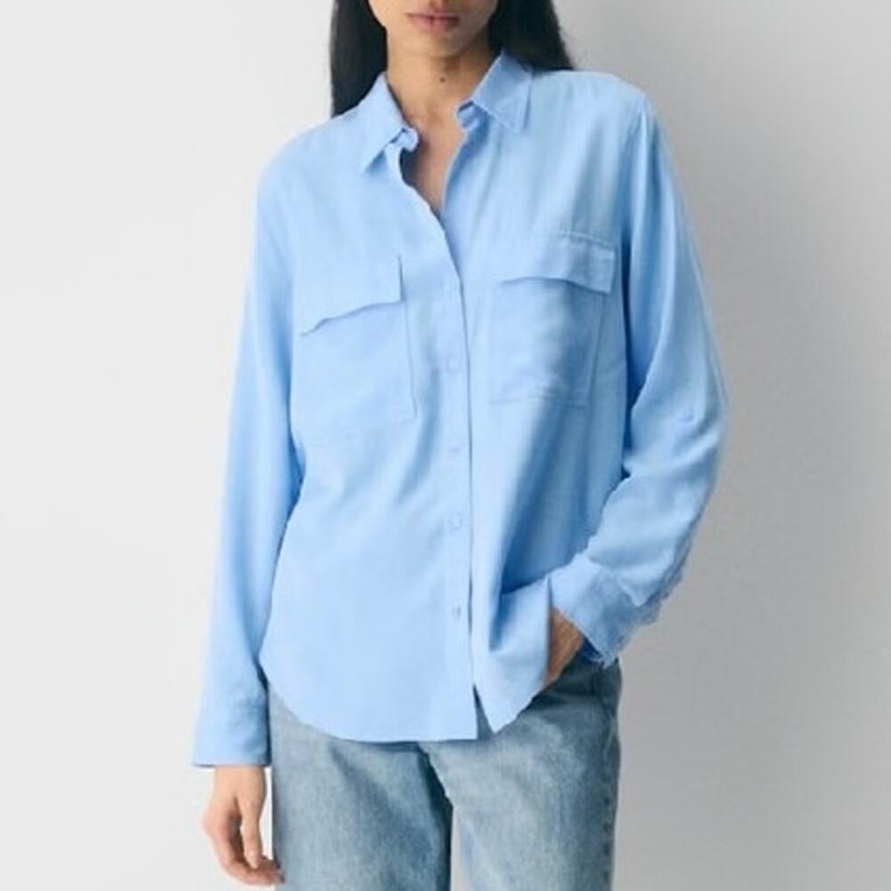 Womens Aritzia Babaton Utility Blouse Blue Size S EUC!